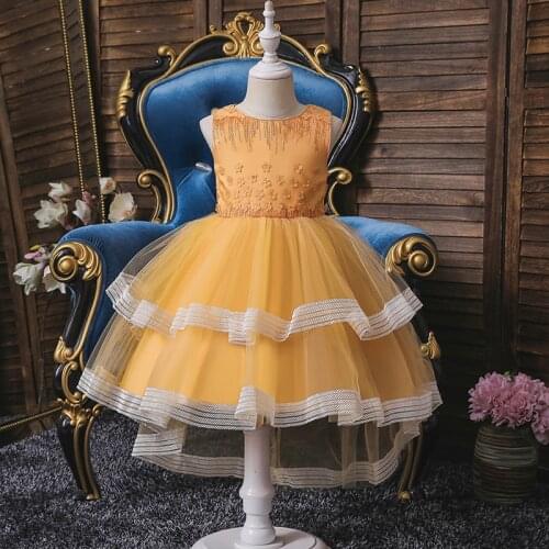 Net lace tuxedo embroidery dress Baby girls birthday party Holy Communion dinner Girls Wedding Bridesmaid party dress