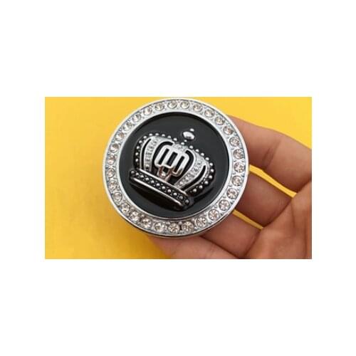 47mm Metal Crystal Crown Luxury VIP Emblem Auto Badge Motorcycle Decals Sticke Car Accessories