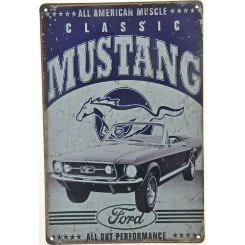 Mustang Motor Retro Metal Tin Sign Garage Decoration Tin Sign Shabby Chic Home Decor Plaque wall art Man Cave