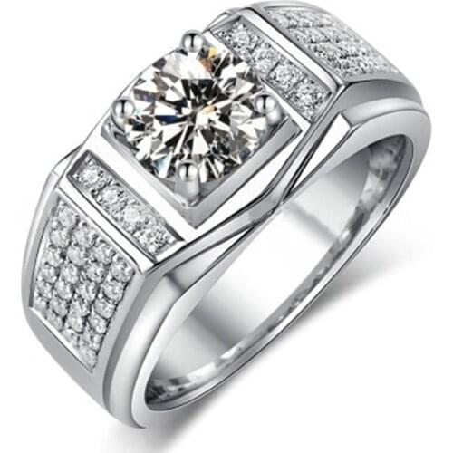 Milangirl Simple Atmosphere Inlaid with Zircon Ring Cross-border European For American Trend Mens Jewelry