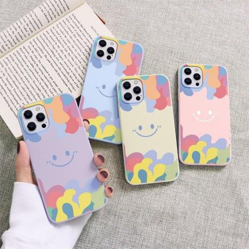 Cute Rainbow Smile Phone Case For iPhone 12 Pro Mini Max XR X XS 6S 6 7 8 Plus 5 S SE 2020 Cover For iPhone 11 Pro Max TPU Funda