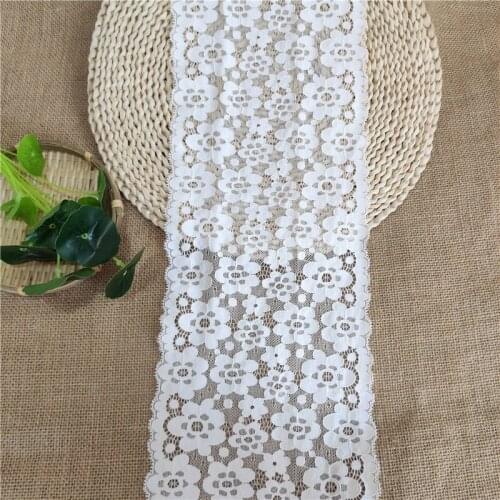 Fashion 21CM wide stretch lace ribbon lace decorative African lace fabric white lace sewing e3144