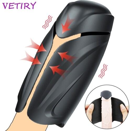 VETIRY Male Masturbator 10 Speed Glans Massage Penis Stimulation Vibrator Delay Trainer Automatic Sex Machine Sex Toys for Men