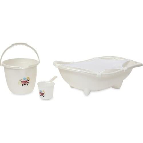 Bathroom Bathtub Set 3 Piece White (Fishnet Stockings Gift)