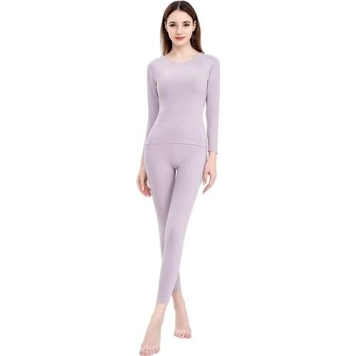 2020 New Thick Thermal Underwear Set Female Seamless Elastic Round Neck Fever Warming Long Johns Women Autumn Winter Clothing