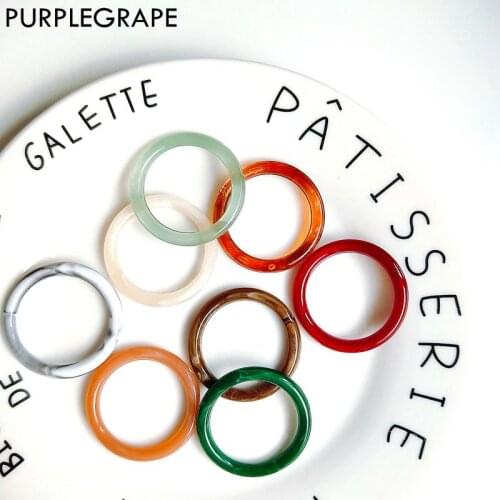 PURPLEGRAPE Japanese and Korean fashion round fine marble jade DIY handmade wholesale 8 packs