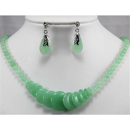 Handmade Natural Green Red Yellow Purple Stone Necklace Earrings Jewelry Sets For Women Wedding Party Gifts Anniversary Fashion