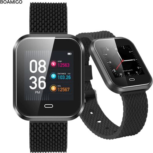 BOAMIGO Smart Watch Sports Smart Wristband Call Information Reminder Calorie Alloy Watch IOS Android Phone Bluetooth Connection