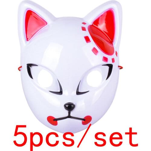 Thin Models Anime Demon Slayer Sabito Kamado Tanjirou Cosplay Mask Plastic Material Anime Fox Mask Cute toys