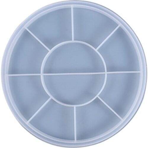 U90E DIY Crafts Round Tray Epoxy Resin Mold Fruit Plate Board Coaster Silicone Mould