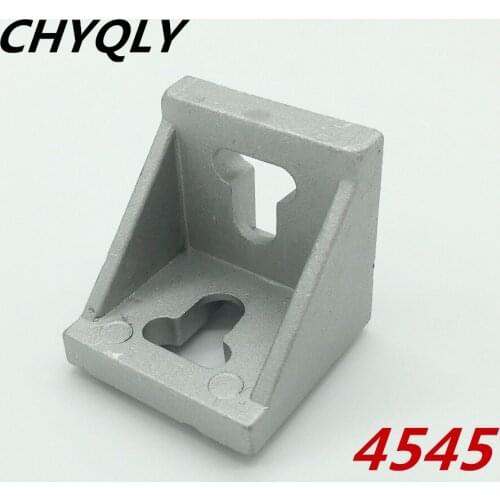 30pcs/lot 4545 corner fitting angle aluminum L connector bracket fastener match use 4545 industrial aluminum profile
