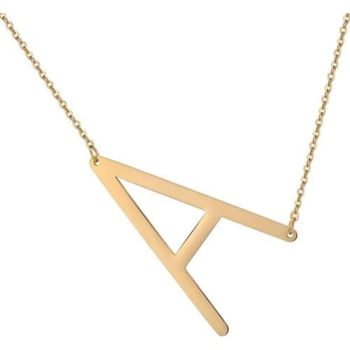 Unique Ins Hot Women Fashion Large Initial Necklace Punk Jewelry Big Letter Necklace A M T Gold Necklace Monogram Necklace Gifts