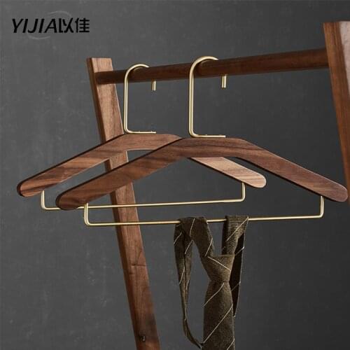 Upscale Wood coat hanger Space Saving Solid Wood Suit Hanger Organizer Drying rack Home Living Storage