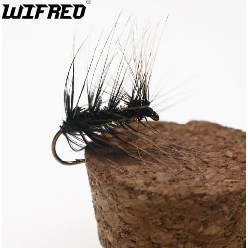 Wifreo 10pcs 10# Grey Griffiths Gnat mosquito Dry Fly Trout Pan Fish Blue Gill Bream Fishing Dry Flies
