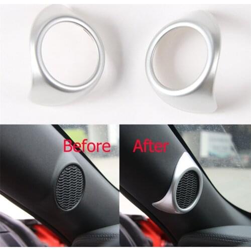 YAQUICKA For Ford Mustang 15-17 Car Interior A Pillar Door Audio Stereo Speaker Cover Trim Decor Styling Sticker 2Pcs/set ABS