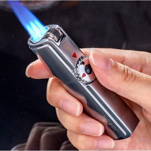 Vip Jobon Metal One Triple Torch Lighter Flint Windproof Jet Gas Cigar Lighter Turbo Kitchen Spray Gun Outdoor Gadgets For Men