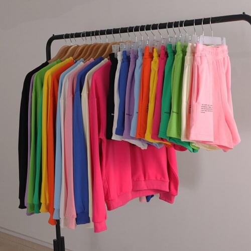 Sweatshirt Shorts Two Piece Set Women 100% Cotton Baggy O-Neck Tshirt Sweatpants Summer New Letter Print Casual Tracksuit