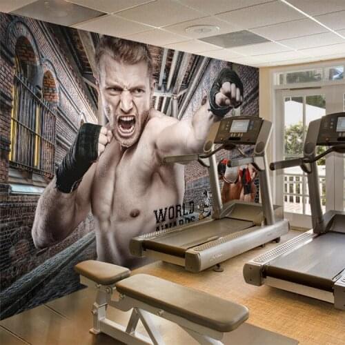 3d papel parede Woman Sports 3d Wall paper mural 3d photo wallpaper 3d wall Mural for Boxing Gymnasium Room home decor 4styles