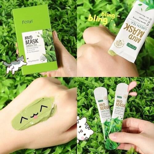 5PCS Green Tea Mud Mask Deep Cleansing Oil Control Moisturizing Facial Mask Remove Blackheads Acne Shrink Pores Face Care