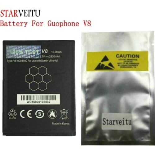 Starveitu Battery for Guophone Discovery V8 Waterproof Mobile Phone 2800mAh Li-ion Rechargeable Batteries Bateria