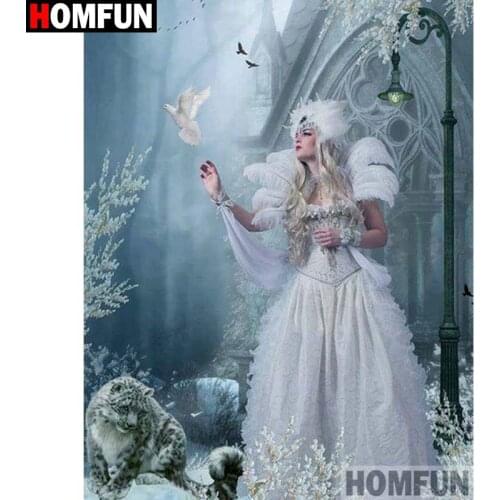 HOMFUN Full Square/Round Drill 5D DIY Diamond Painting "Beautiful leopard"3D Diamond Embroidery Cross Stitch Home Decor A20186