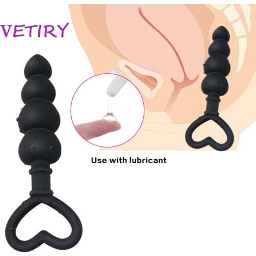 VETIRY G-spot Anal Plug Prostate Massager Anal Bead Stimulators Sex Toys for Women Men Soft Silicone Masturbator Butt Plug