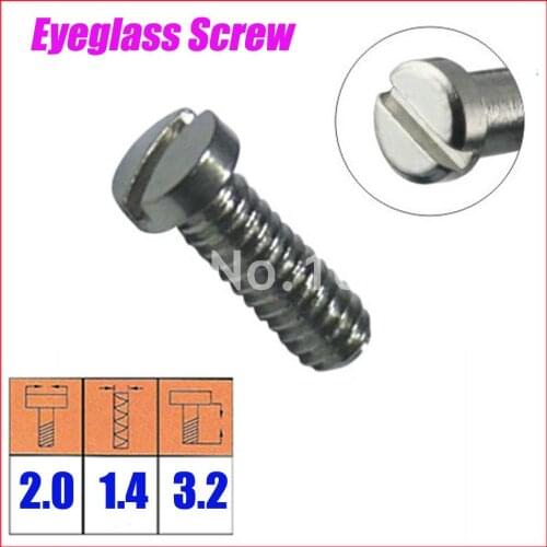 Free Shipping 500pcs/lot Size 2.0x1.4x3.2mm Eyewear glasses Optical Eyeglasses screw accessories