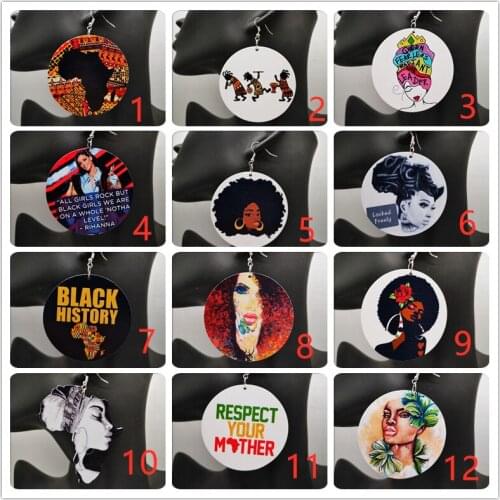 Free Shipping! Few Stock African wooden earrings