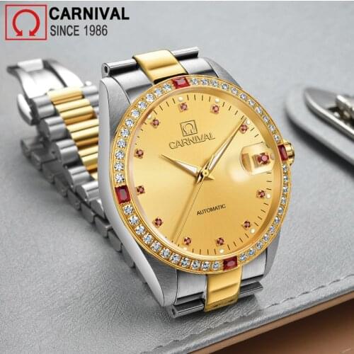 Reloj Hombre CARNIVAL Brand Gold Automatic Military Watch Men Luxury Waterproof Sapphire Crystal Mechanical Watches Montre Homme