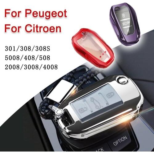 Car Key Cover For Peugeot Citroen 301 308 308S 5008 408 508 2008 3008 4008 Key Case Bag Key Cover Waterproof Key Bag Accessories