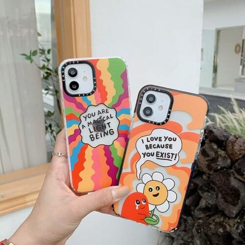 Fashion Creative Cartoon Rainbow Flower Full Protection Phone Case for IPhone 11 12 Pro XS MAX 8 7 6 6S Plus X XR SE 2020