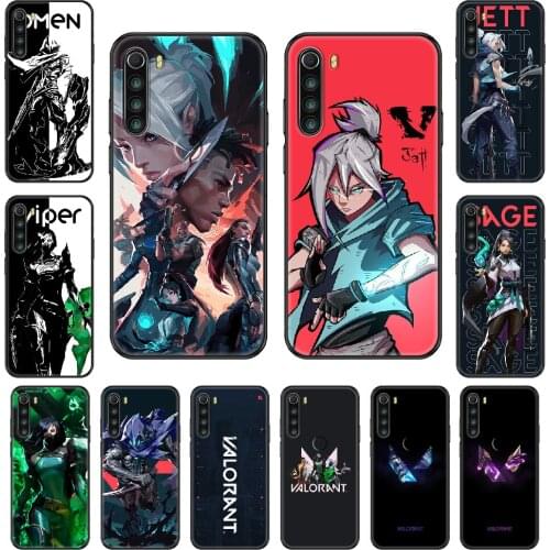 Valorant Game Phone case For Xiaomi Redmi Note S2 4 5 6 7 8 A S X Plus Pro black painting cell cover fashion shell pretty back