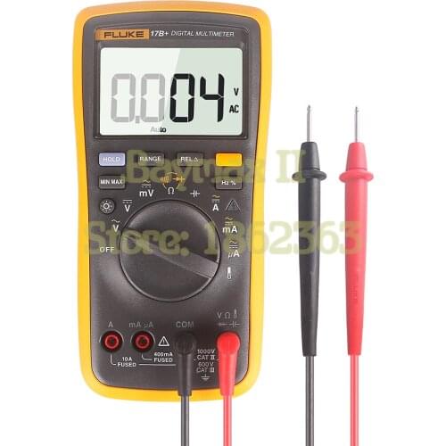 FLUKE 17B+ AC/DC Voltage,Current,Capacitance,Ohm Auto/Manual Range Digital multimeter with Temperature Measurement