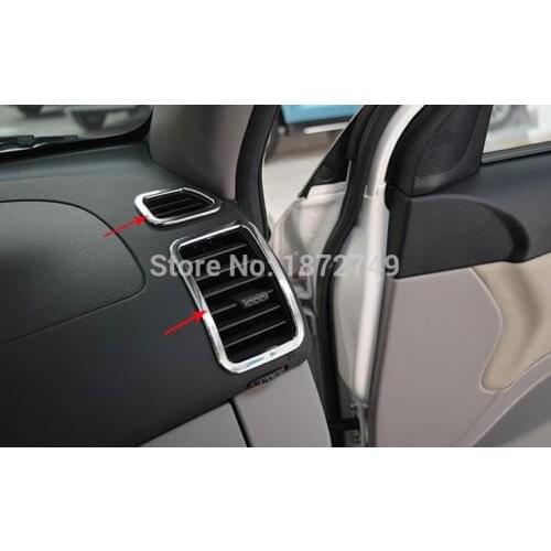 4pcs kit decorative outlet box air conditioning vent decorative stainless steel frame for 2013-2016 for Mitsubishi Pajero Sport