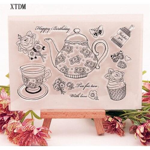 Hot sale cup Transparent Clear Stamps / Silicone Seals Roller Stamp for DIY scrapbooking photo album/Card Making