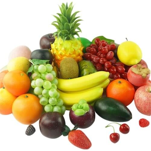 Artificial fake Fruit model avocado plum Passion Fruit apple pear pomegranate orange pineapple Dragon fruit Simulation props