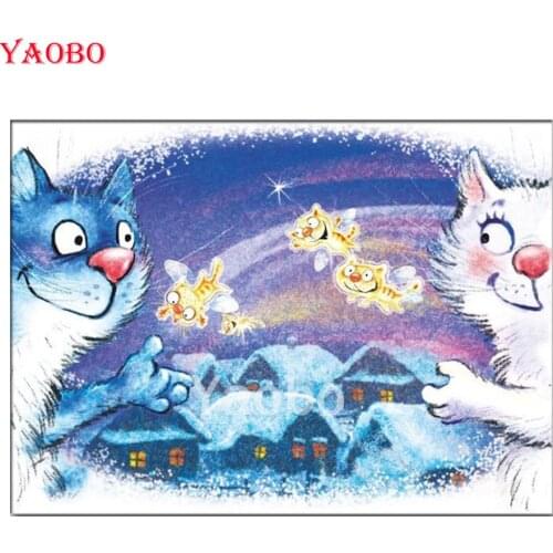 Cartoon Blue Cat DIY diamond painting,full,square,round diamond embroidery mosaic diamond cross stitch 5d diy wall decor