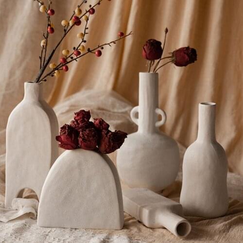 Ceramic Flower Vase for Table Decoration Living Room Decorative Vase Modern Table Ornaments Handmade Flower Nordic Vase