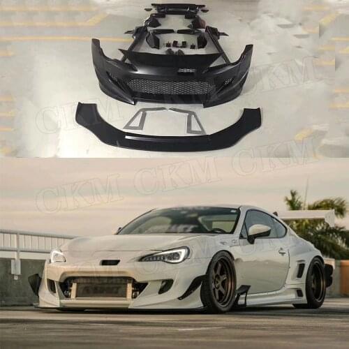 Fiberglass Wide Body kit FRP Bumper Guard Front Lip Side Fin Trim rear spoiler For Toyota GT86 Subaru BRZ FT86 FRS Car Styling
