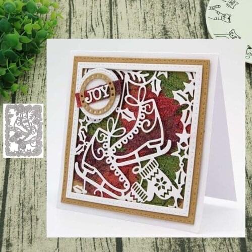 Metal Cutting Dies Christmas skates for Scrapbooking Steel Craft Die Cut Embossing Paper Card Album Stencil