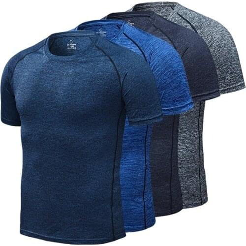 Mens Running T-Shirts, Quick Dry Compression Sport T-Shirts, Fitness Gym Running Shirts, Soccer Shirts Mens Jersey Sportswear