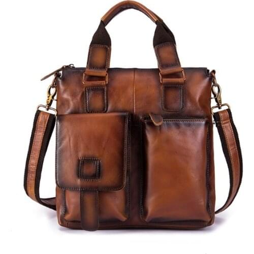 132 13inch Genuine leather cow skin men large capacity laptop bags briefcase bags