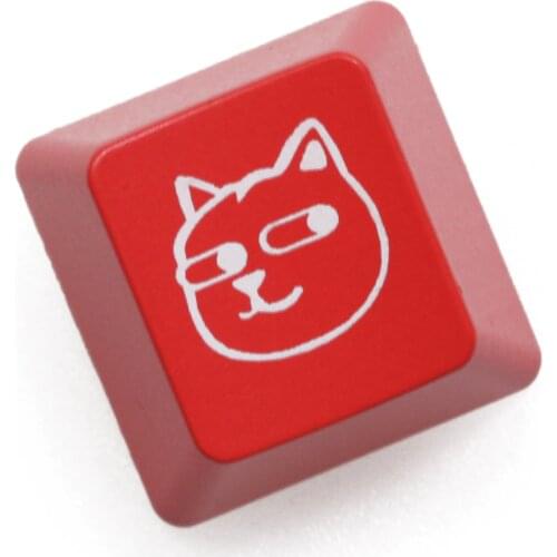 Novelty Shine Through Keycaps ABS Etched back lit black red r1 ESC Doge dog head puppy