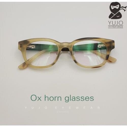 Handmade ox horn frame Unisex eyeglasses men womens optical glasses horn prescription myopia glasses