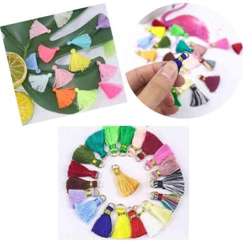 New 10pcs Handmade Tassel Charms for Jewelry Making Mini Cotton Tassel Necklace Earrings DIY Jewelry Findings