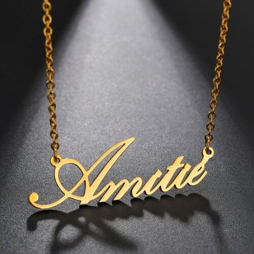 Simple Personalized Name Custom Necklace Gold Custom Zodiac Blessing Letter Customized Necklace Anime Nameplate DIY Pendant