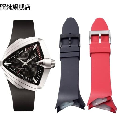 Silicon Rubber Watchbands For H-amilton Adventure Series H24655331 75th 80th Anniversary Elvis Presley Man In Black Watch Strap