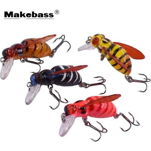 Makebass carnada Artificial Bee-Shaped Fishing Bait Insect Bumblebee Fishing Lures Topwater CrankBait Bass Fishing Tackle