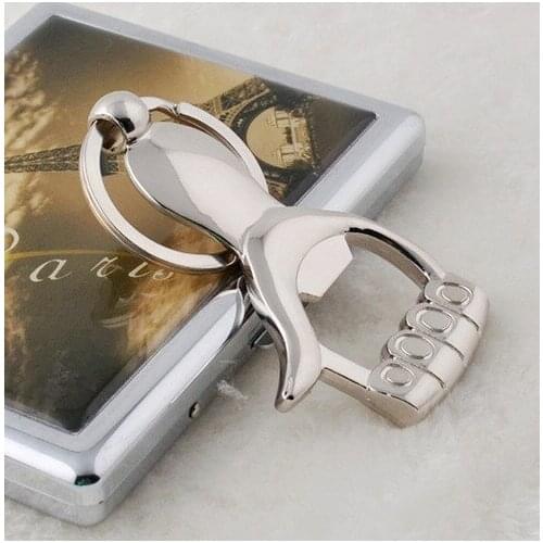 Silver Finger Bottle Opener Keychain Keyring Personalized Wedding Favor Souvenir Bride & Groom Wedding Gift for Guests