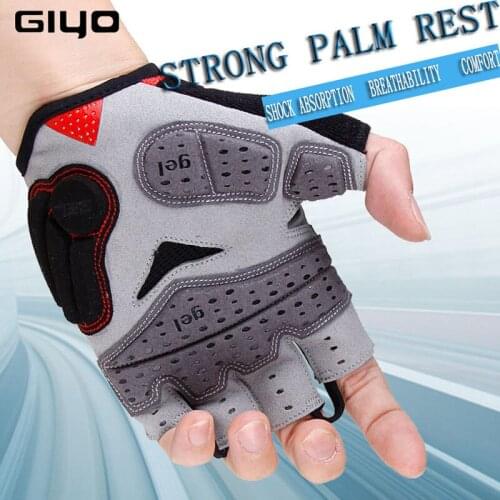 GIYO Cycling Half-Finger Gloves MTB Bike Silicone Shock Absorbing Anti-Slip Breathable Bicycle Glove Outdoor Sports Equipment